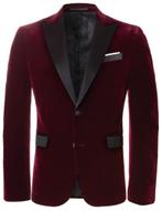 Chique stijlvol fluweel colbert Royal Bordeaux als nieuw!, Kleding | Heren, Ophalen of Verzenden, Zo goed als nieuw, Maat 52/54 (L)