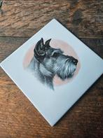 Vintage tegel met Schnauzer afbeelding, Ophalen of Verzenden