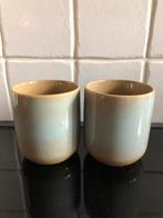 2 Bloempotjes hoogte 7.5 cm, doorsnede 6.5 cm. Koopje €2,00, Rond, Ophalen of Verzenden, Zo goed als nieuw, Minder dan 25 cm