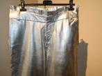 Est'seven zilveren broek van leer wijde rechte pijpen mt 42, Overige kleuren, Verzenden, Maat 42/44 (L), Lang