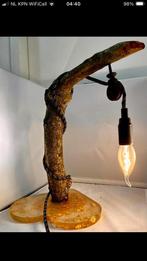 Kersenhouten Lamp met Katrol & Epoxy Hartvoet, Ophalen of Verzenden