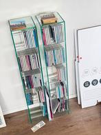 2 glazen cd rekken eventueel inhoud, Huis en Inrichting, Ophalen of Verzenden, Zo goed als nieuw, Glas, Cd's