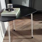 Retro zwarte bijzettafel jaren 60, 45 tot 60 cm, Minder dan 55 cm, Gebruikt, Rond