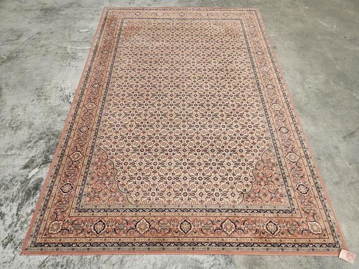 Vintage Perzisch wol vloerkleed Tabriz pink floral 201x295cm, Huis en Inrichting, Stoffering | Tapijten en Kleden, Gebruikt, 200 cm of meer