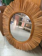 Bamboe spiegel, Ophalen, Rond, Zo goed als nieuw, Minder dan 100 cm