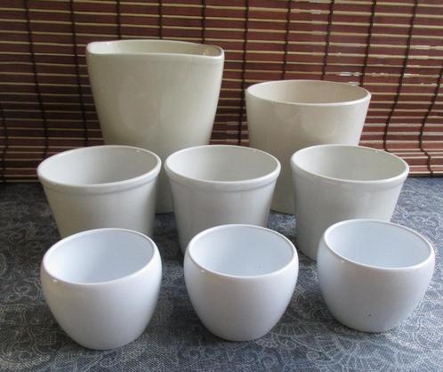 bloempot in creme / wit tinten - verschillende maten  à 1,00, Tuin en Terras, Bloempotten, Zo goed als nieuw, Aardewerk, Minder dan 25 cm