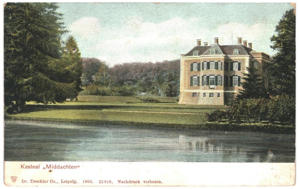 965487 De Steeg Kasteel Middachten 1904 Postzegel afgeweekt