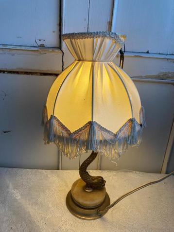 Brocante messing tafellamp - lampje / Vis beschikbaar voor biedingen