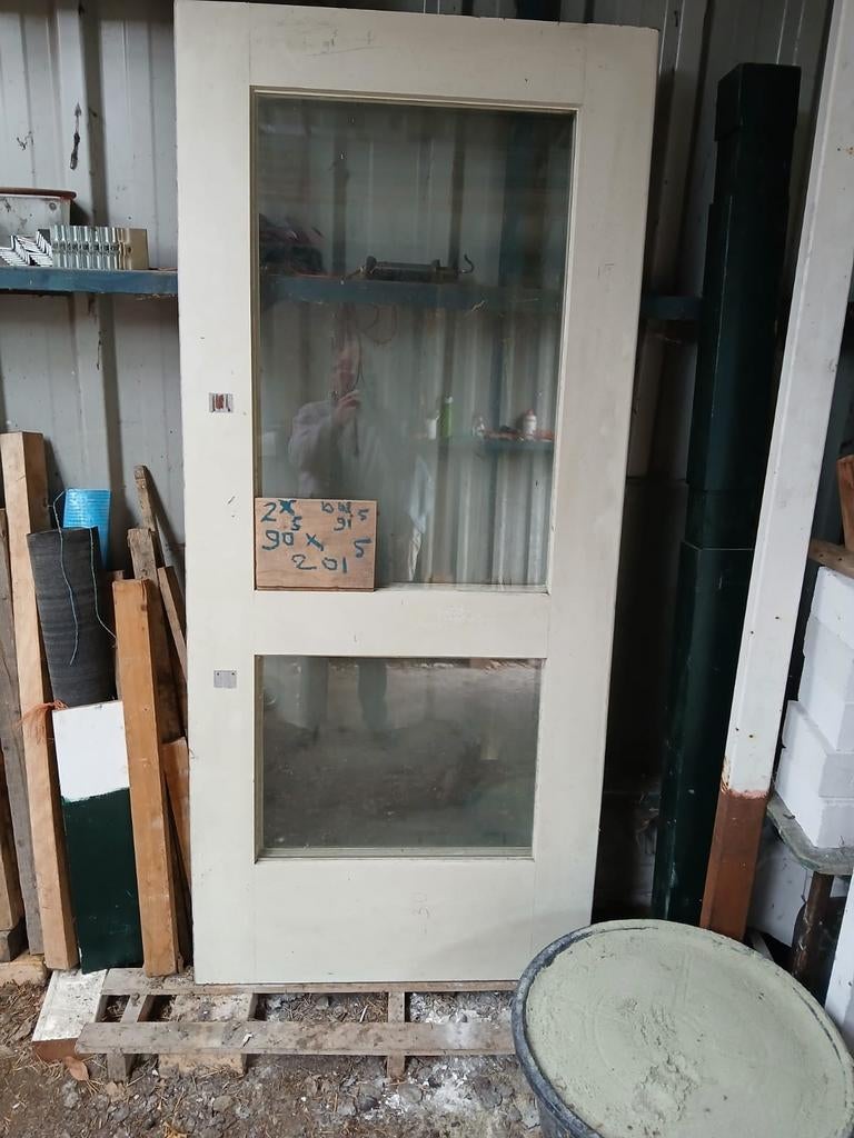 Hard houten binnen- buitendeuren, Ophalen, Gebruikt, Buitendeur, 200 tot 215 cm