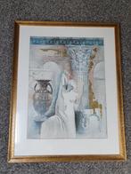 Schilderij Grieksachtig, gouden lijst, Ophalen, Zo goed als nieuw, Schilderij, 75 tot 100 cm