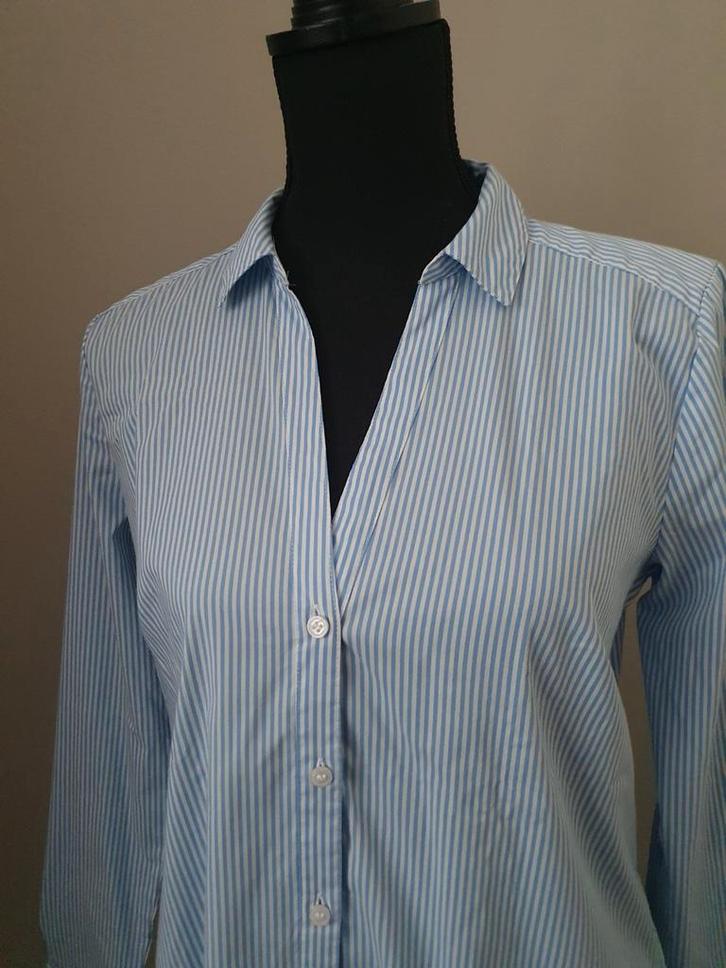 Zo goed als nieuwe wit met blauw getaileerde gestreepte H&M, Kleding | Dames, Blouses en Tunieken, Zo goed als nieuw, Maat 38/40 (M)
