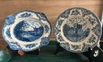 Johnson Bros Old Britain Castles blauw dinerbord+schaal p/2:, Ophalen of Verzenden, Zo goed als nieuw, Porselein, Bord of Schaal