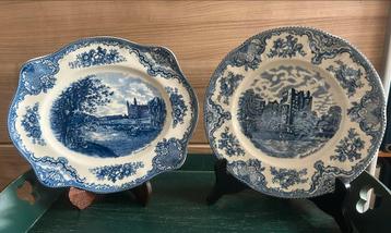 Johnson Bros Old Britain Castles blauw dinerbord+schaal p/2: beschikbaar voor biedingen