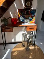 Side table  houten zwart metalen hal tafel, Ophalen, Gebruikt