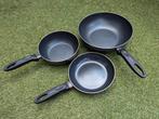 Brabantia pannenset 3 stuks, Ophalen of Verzenden, Zo goed als nieuw, Rvs, Pannenset