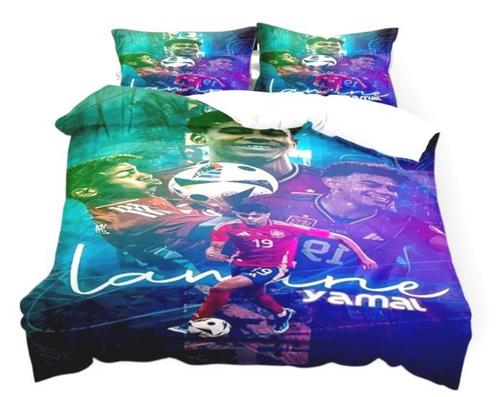 140x200 eenpersoons fc barcelona lamine yamal dekbedovertrek, Kinderen en Baby's, Kinderkamer | Beddengoed, Nieuw, Ophalen of Verzenden