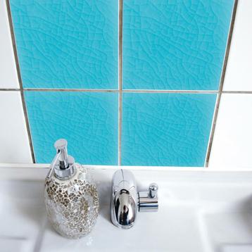 NIEUW - 8 turquoise tegelstickers van 15x15cm merk Boubouki beschikbaar voor biedingen
