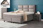 Boxspring Scarlett opbergbed complete set-Aanbieding, Ophalen of Verzenden, 180 cm, 200 cm, Stof