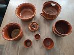 8 delig Workum aardewerk zie foto's., Ophalen, Overige kleuren, Aardewerk of Porselein, Minder dan 50 cm
