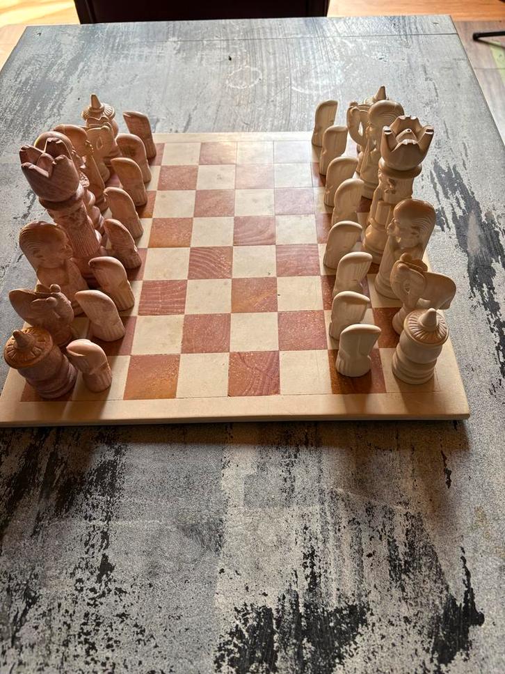 Uniek Marmeren Schaakbord, Hobby en Vrije tijd, Gezelschapsspellen | Bordspellen, Zo goed als nieuw, Een of twee spelers, Ophalen