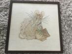 Borduurwerk muis, Hunca Munca, Beatrix Potter, Ophalen of Verzenden, Zo goed als nieuw, Handborduren, Overige typen