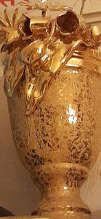 Bladgoud bassano vaas capodimonte, Overige kleuren, Ophalen of Verzenden, Minder dan 50 cm, Glas