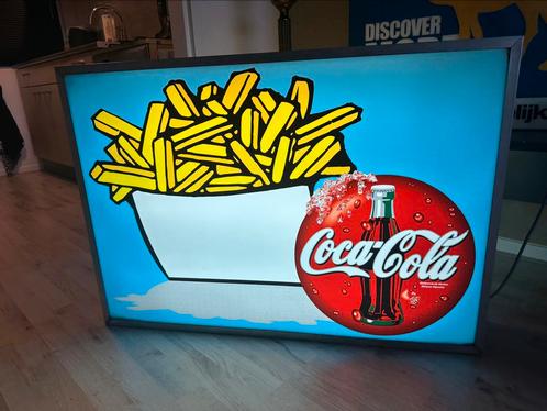 Unieke dubbele Coca Cola snackbar reclame lichtbak, Verzamelen, Merken en Reclamevoorwerpen, Zo goed als nieuw, Lichtbak of (neon) lamp