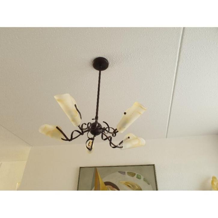 # Kenwell Trading Hanglamp. Met kelkjes van glas, Huis en Inrichting, Lampen | Plafondlampen, Gebruikt, Glas, Ophalen