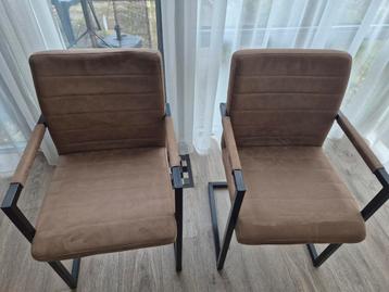 2 Stijlvolle Eetkamerstoelen met Armleuning beschikbaar voor biedingen
