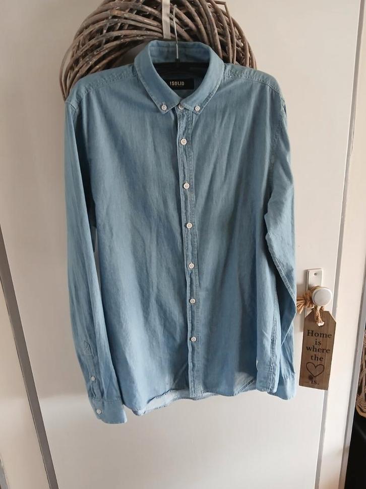 Spijkerblouse maat m merk solid, Kleding | Heren, Overhemden, Zo goed als nieuw, Halswijdte 39/40 (M), Blauw, Ophalen of Verzenden