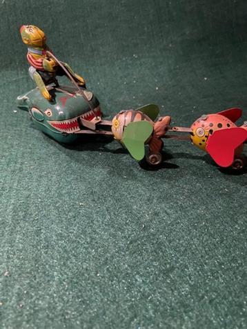 TPS Japan Fishing Monkey whales mechanical windup '50-'60  beschikbaar voor biedingen