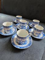 6 kop en schotels Engels motief Blauw, Huis en Inrichting, Keuken | Servies, Ophalen of Verzenden, Porselein, Overige stijlen