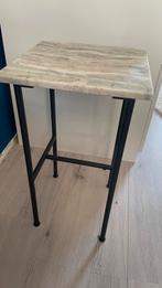 Bijzet tafeltje met marmer blad 60 cm hoog. Blad 30x30cn., Ophalen, Zo goed als nieuw