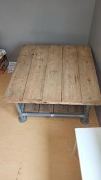 Salon tafel steigerhout, Ophalen, Gebruikt, 100 tot 150 cm, Vierkant