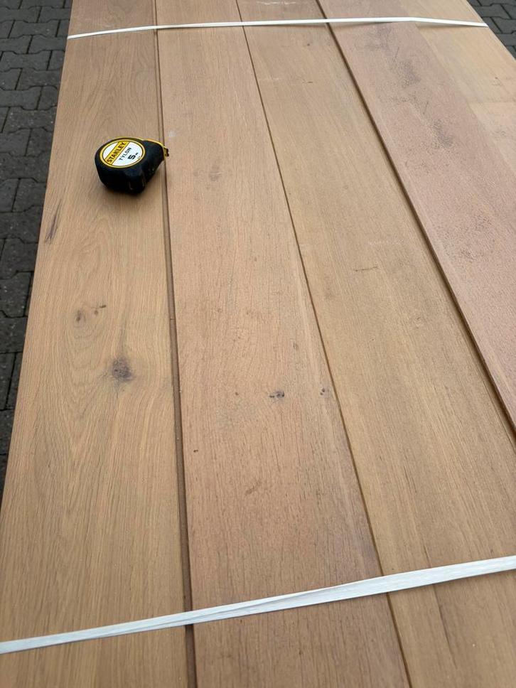60 m2 eiken multivloer. 14 cm breed 18 mm dik toplaag 6 mm, Doe-het-zelf en Verbouw, Vloerdelen en Plavuizen, Zo goed als nieuw