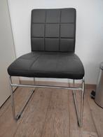 zwart lederen stoelen, 4 stuks, Ophalen, Nieuw, Zwart, Metaal