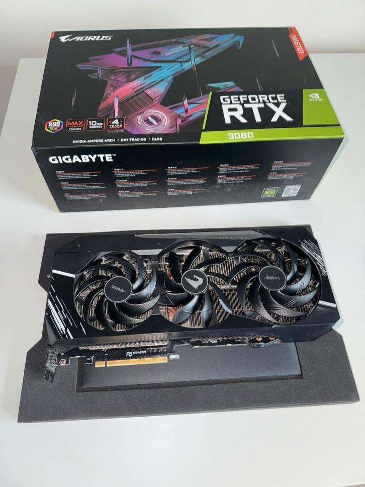 Gigabyte RTX 3080 Aorus Master, Computers en Software, Videokaarten, Zo goed als nieuw, Nvidia, PCI-Express 4.0, GDDR6, HDMI, DisplayPort