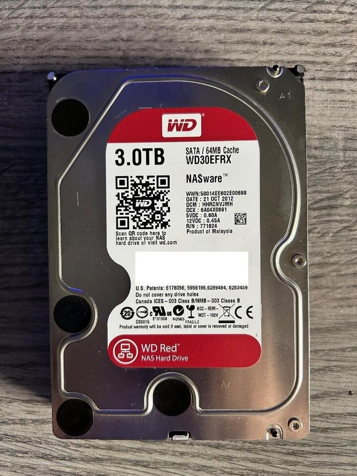 4x WD Red 3TB NAS SATA HDD (WD30EFRX), Computers en Software, Harde schijven, Zo goed als nieuw, Server, Intern, HDD, SATA, Ophalen of Verzenden