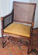 Antieke bergère stoel met rieten rug- en zijpanelen, 1900, Antiek en Kunst, Antiek | Meubels | Stoelen en Banken, Ophalen