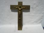 Antieke grote Art Deco Crucifix van koper jaren 30/ 40, Antiek en Kunst, Antiek | Religie, Ophalen of Verzenden