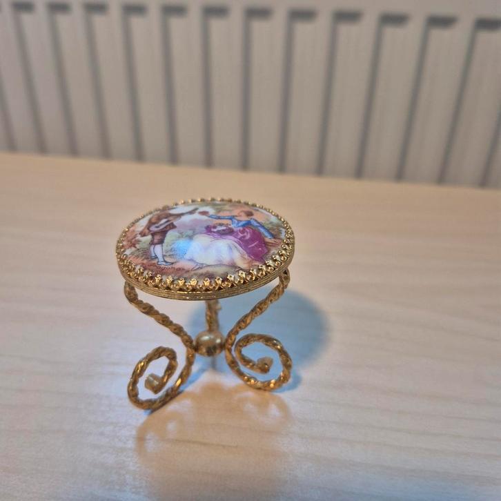 Limoges Miniatuur Tafeltje/Stoeltje - Nette Staat, Antiek en Kunst, Antiek | Woonaccessoires, Ophalen