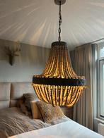 Houten kralen kroonluchter PTMD, Huis en Inrichting, Lampen | Kroonluchters, Ophalen of Verzenden, Zo goed als nieuw, Hout
