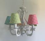 Mooie kroonluchter / hanglamp met klempkapjes, Ophalen, Zo goed als nieuw, Metaal