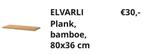 Elvarli ikea plank bamboe 80x36cm nieuw., Nieuw, Minder dan 100 cm, 25 tot 50 cm, 50 tot 100 cm