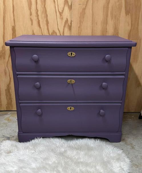 Brocante ladekast - commode - kast - paars, Huis en Inrichting, Kasten | Ladekasten, Zo goed als nieuw, Minder dan 100 cm, 50 tot 100 cm