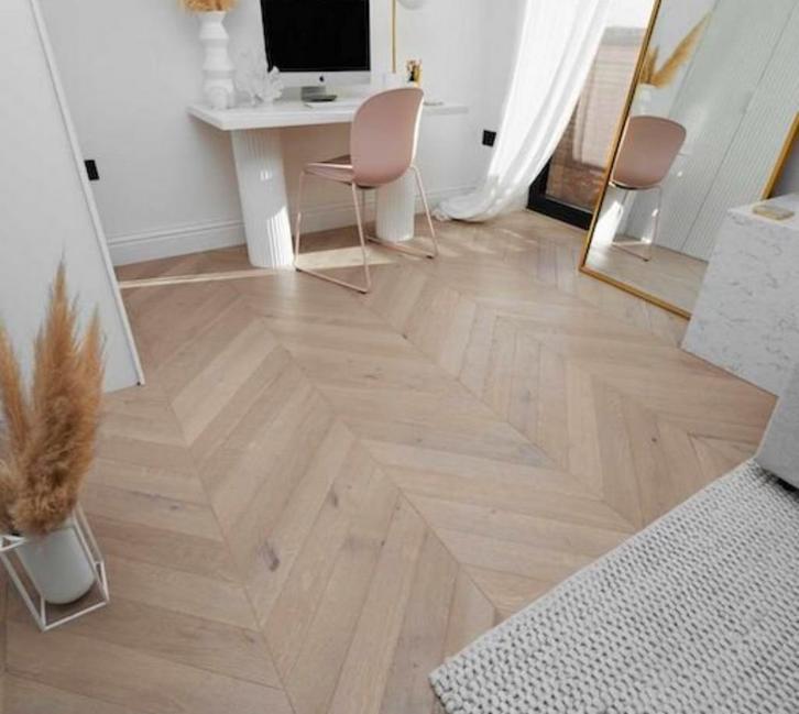 EIKEN HONGAARSE PUNT VLOER, Huis en Inrichting, Stoffering | Vloerbedekking, Nieuw, 75 m² of meer, Ophalen of Verzenden