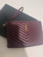 YSL Mono Pouch Leer - Rouge Legion, Ophalen of Verzenden, Gebruikt, Rood, Avondtasje