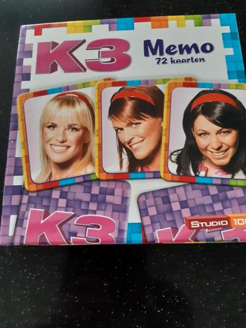 K3 MEMORY SPEL met 72 kaarten v.a 4 jr.  De originele K3  beschikbaar voor biedingen