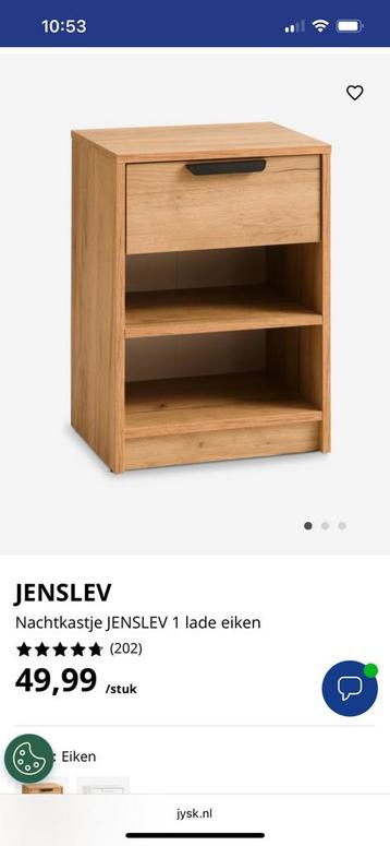 JENSLEV Nachtkastje JENSLEV 1 lade eiken, zo goed als nieuw beschikbaar voor biedingen