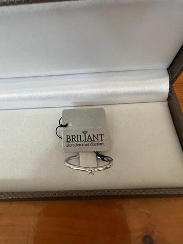 Witgouden Briljant ring met diamant 0,05krt